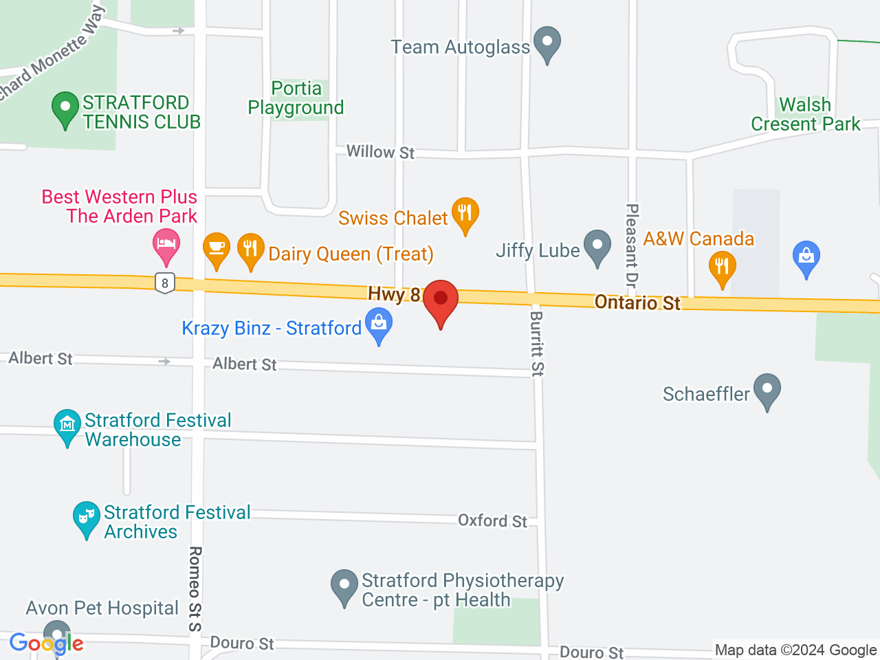 Street map for True North Cannabis Co., 673 Ontario St, Stratford ON