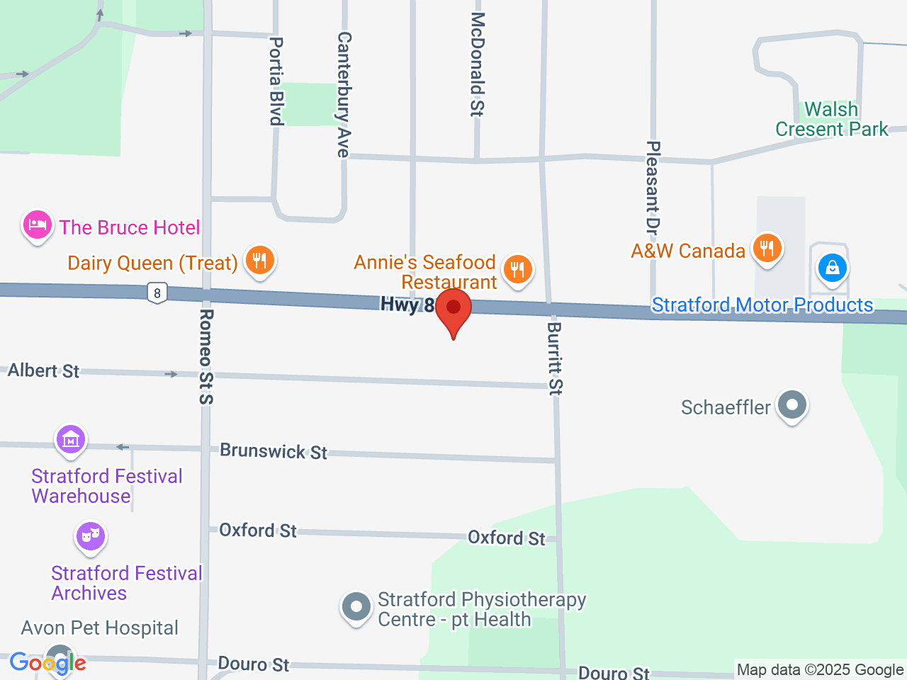 Street map for True North Cannabis Co., 673 Ontario St, Stratford ON