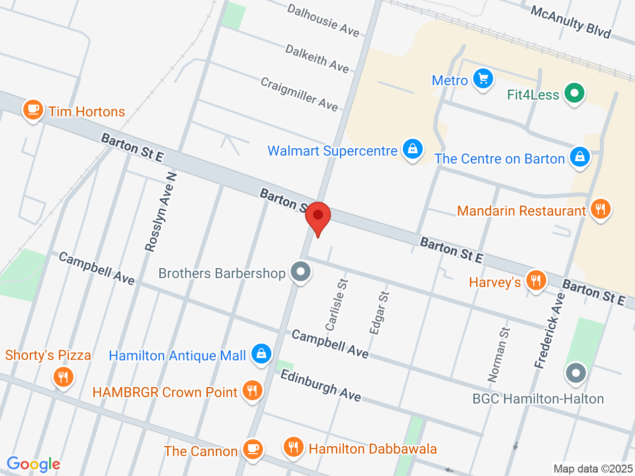 Street map for True North Cannabis Co., 326 Ottawa St N, Hamilton ON