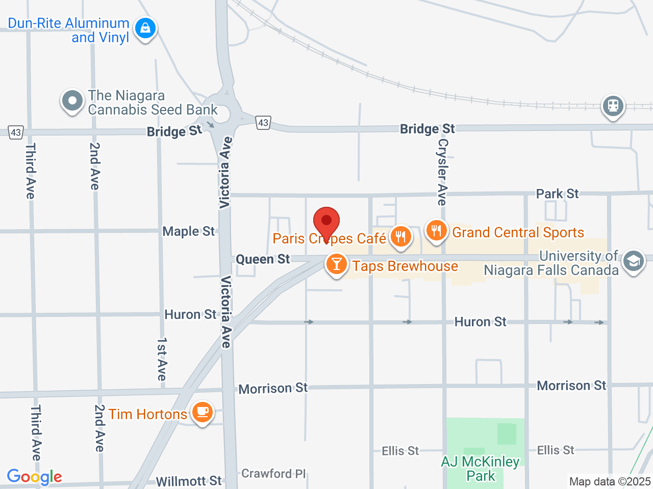 Street map for True North Cannabis Co., 4695 Queen St., Niagara Falls ON