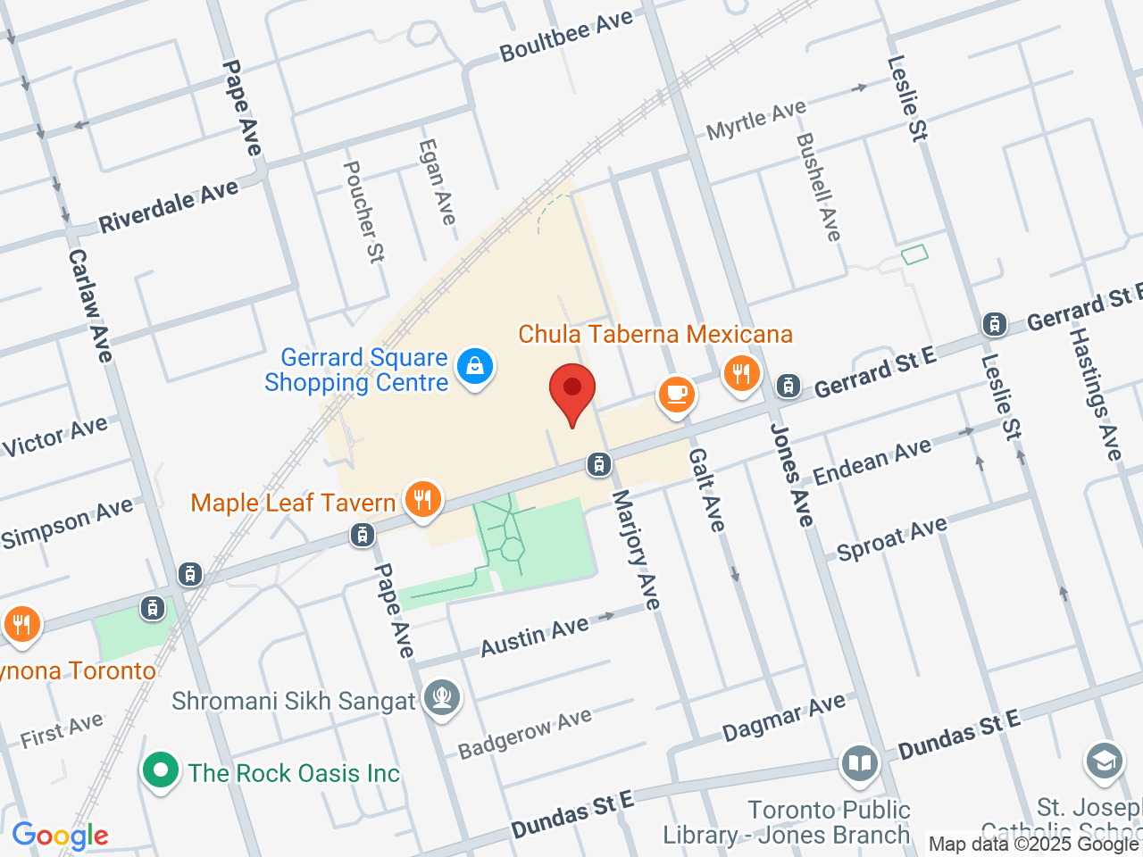 Street map for Two Cats Cannabis Co., 1014 Gerrard St E, Toronto ON