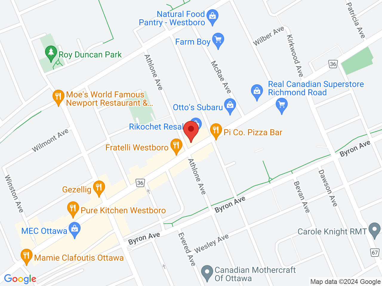 Street map for Unplug Cannabis Co., 261 Richmond Rd, Ottawa ON
