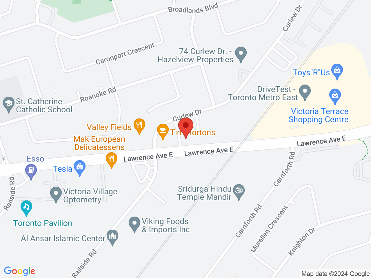 Street map for Utopia Cannabis, 1252 Lawrence Ave E, Unit 4, North York ON