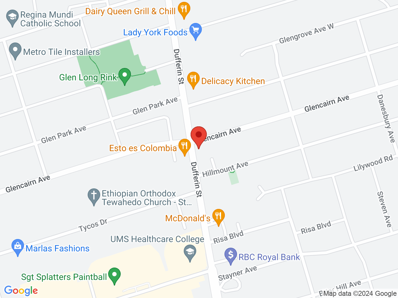 Street map for V&D Cannabis, 2851 Dufferin St, North York ON