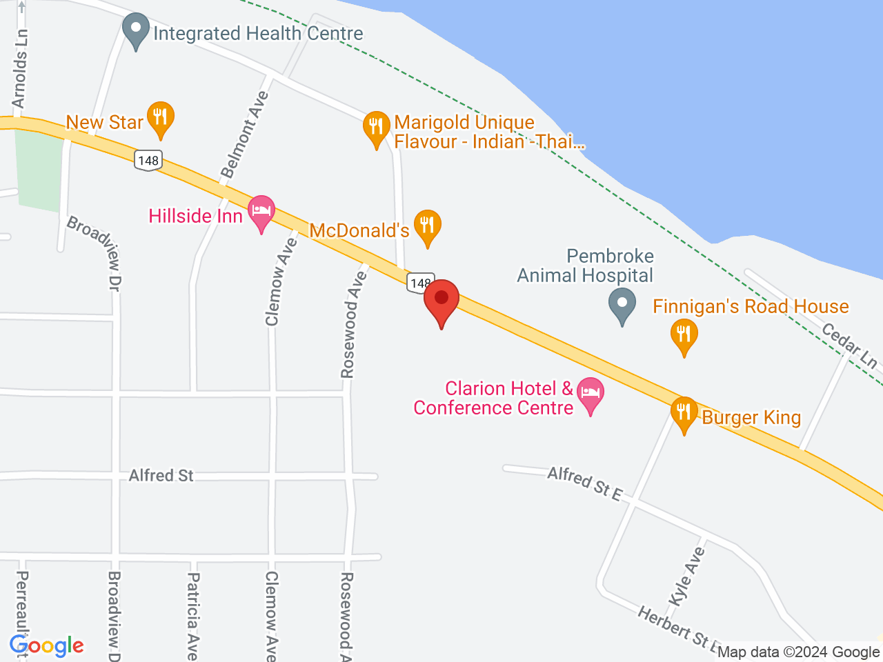 Street map for Valley Cannabis, 820 Pembroke St E, Pembroke ON