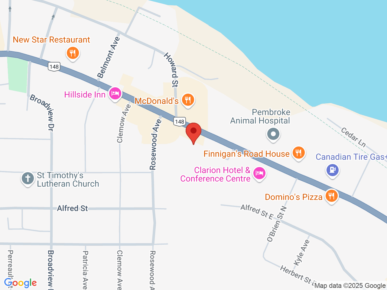 Street map for Valley Cannabis, 820 Pembroke St E, Pembroke ON