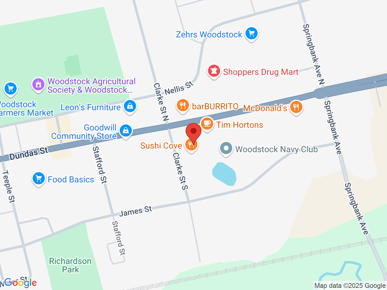 Street map for VIP Cannabis Co., 930 Dundas St #107, Woodstock ON