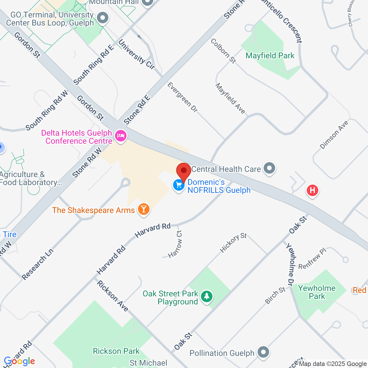 Street map for Tokyo Smoke, 35 Harvard Rd, Guelph ON