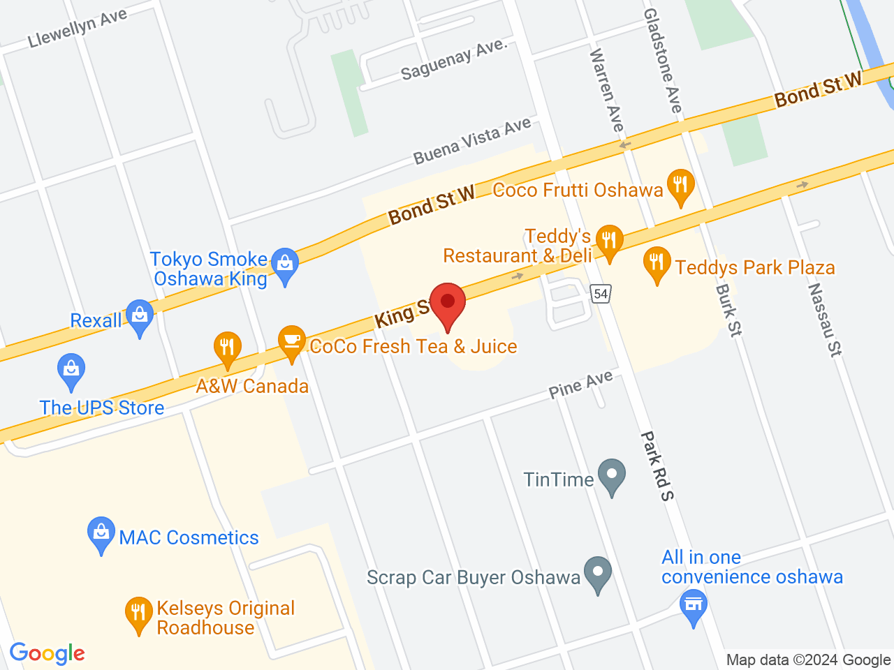 Street map for YBH Green, 333 King St W Unit 3, Oshawa ON