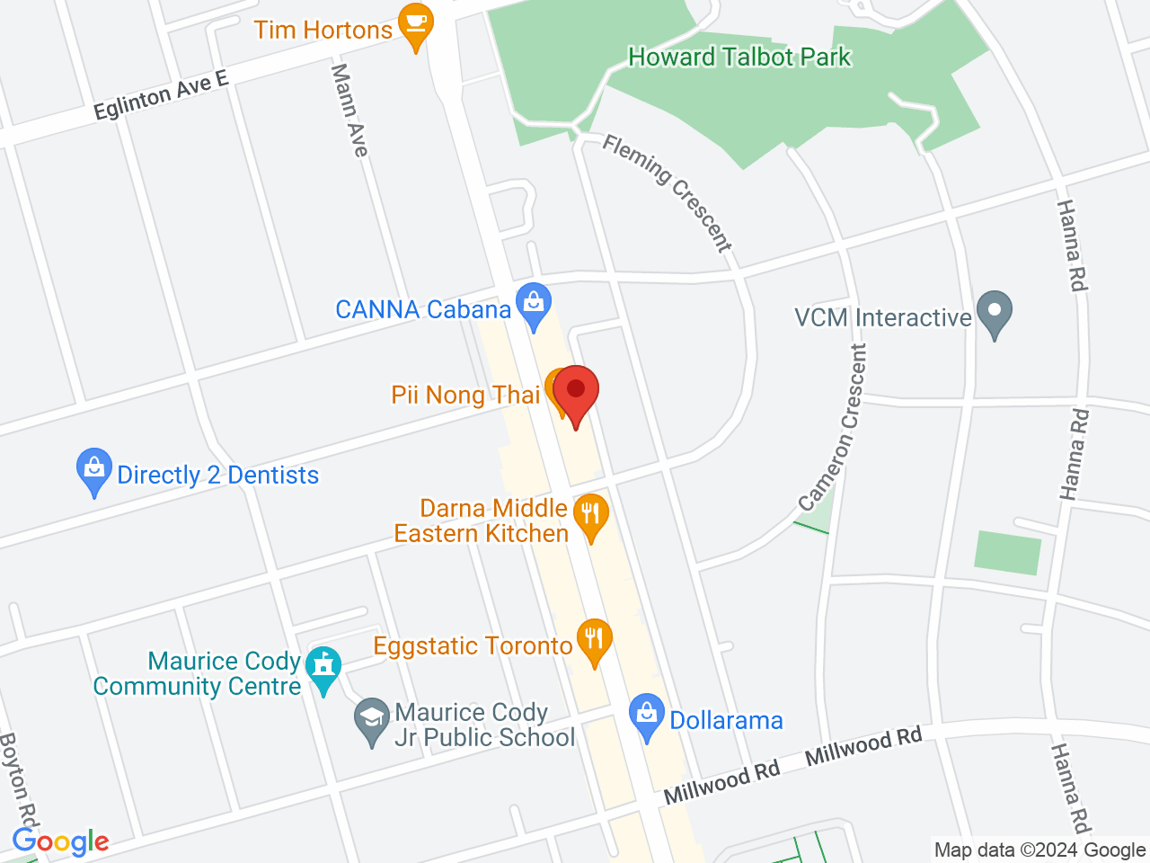 Street map for Yerba Buena Cannabis, 1669 Bayview Ave, Toronto ON