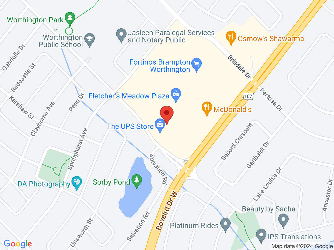 Street map for Value Buds, 17 Worthington Ave, Brampton ON