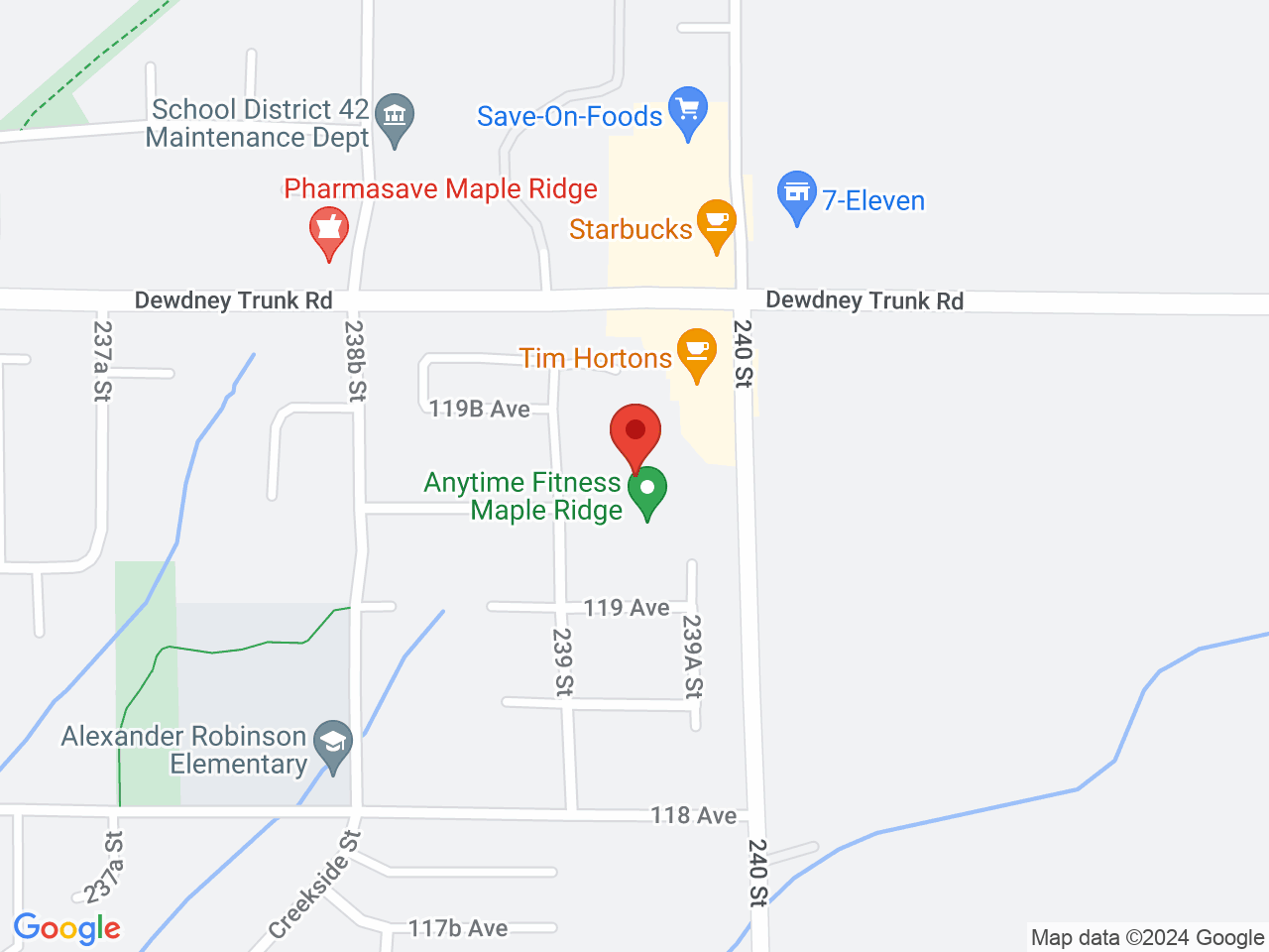 Street map for Cheeky's Cannabis Merchants, 11939 240th St, Maple Ridge BC