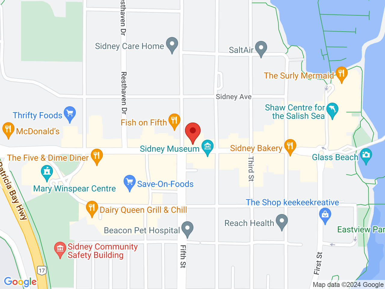 Street map for Truth + Alibi, 2410 Beacon Ave, Sidney BC