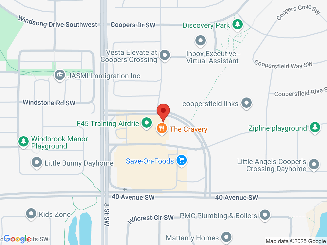 Street map for 13th Floor Cannabis, 1005-401 Coopers Boulevard SW, Airdrie AB