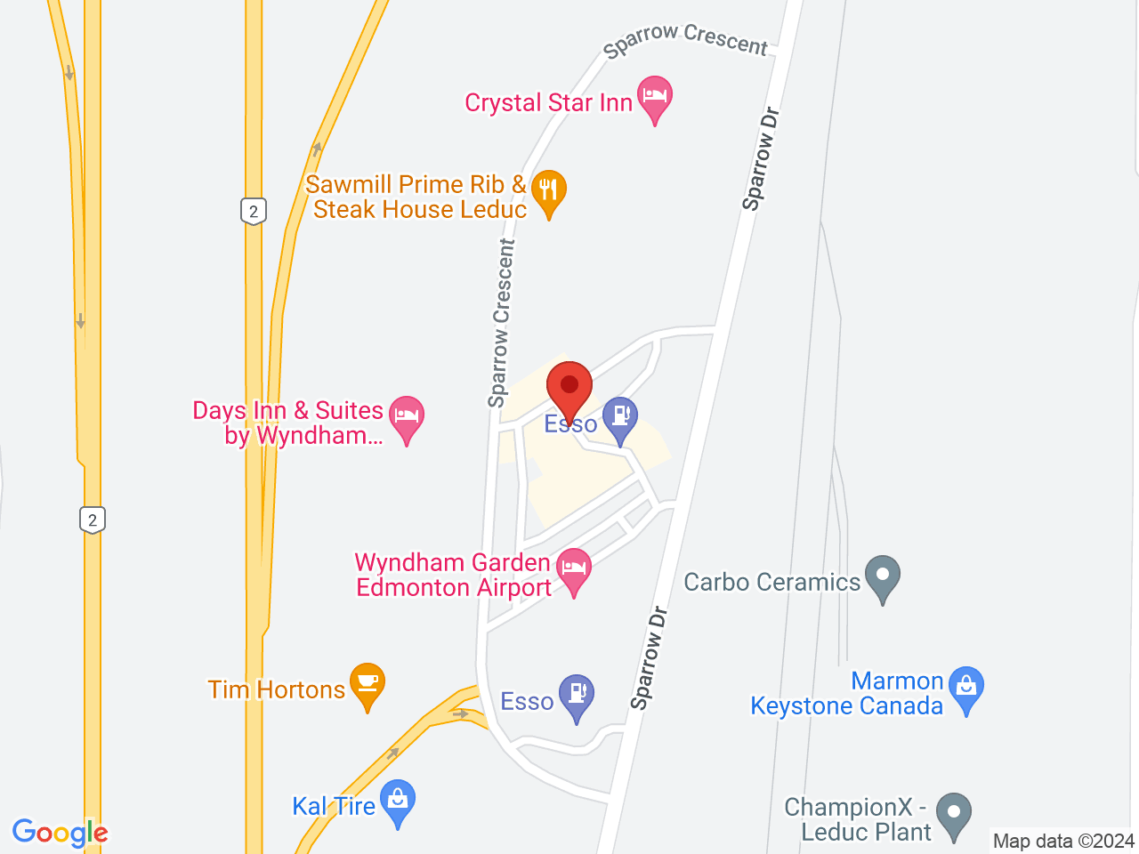 Street map for Accupure Cannabis, 106-8020 Sparrow Drive, Leduc AB