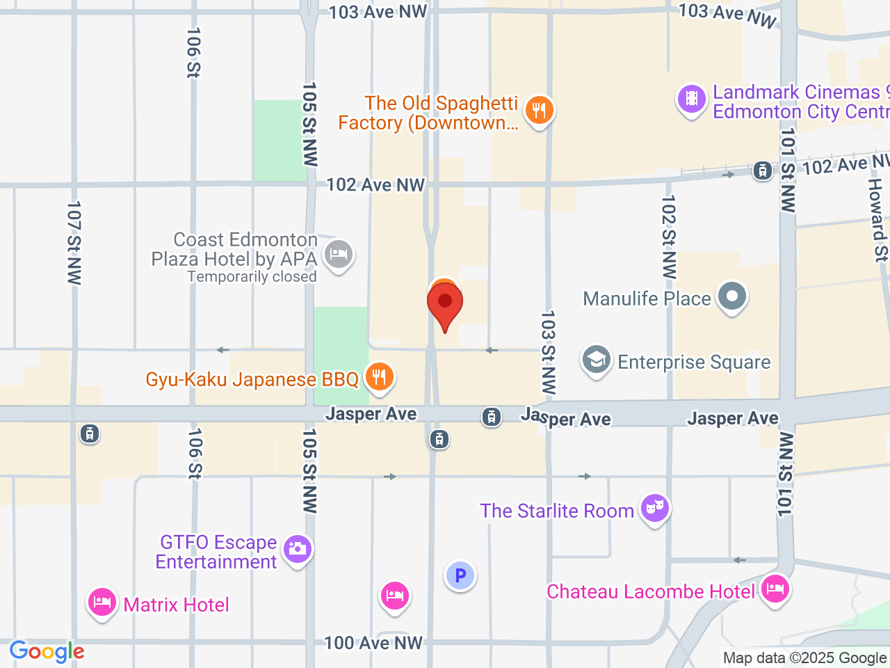 Street map for Armstrong Block Cannabis, 10129 104 Street NW, Edmonton AB