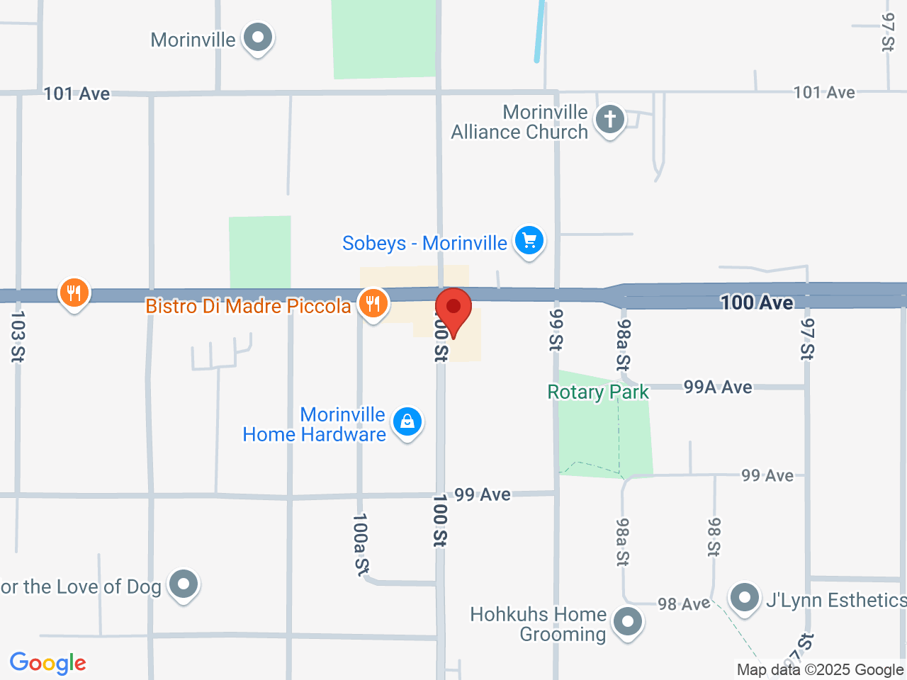 Street map for Budd Hutt, 9923 100 St, Morinville AB