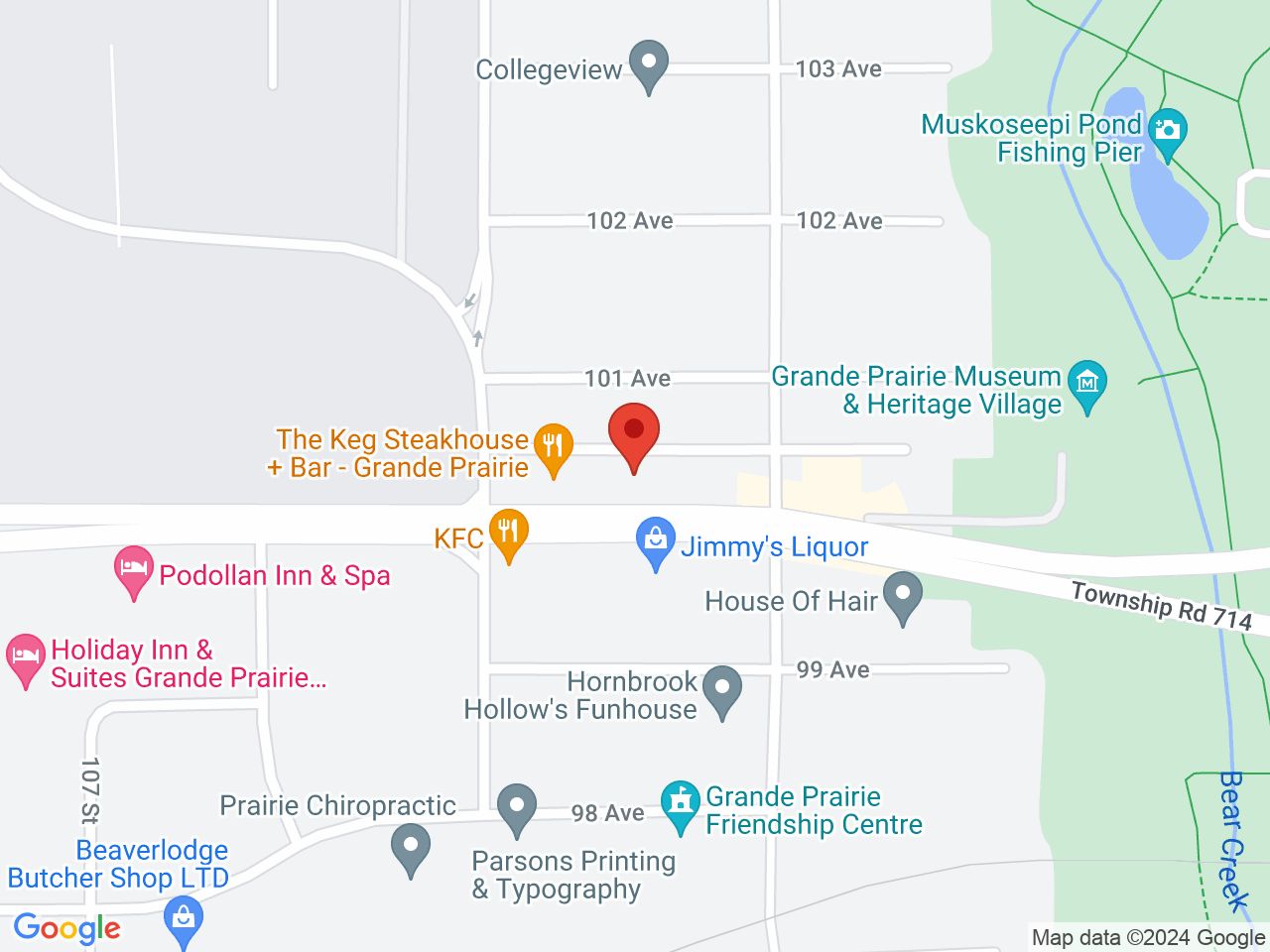 Street map for Canadian Greens, 10518 100 Avenue, Grande Prairie AB
