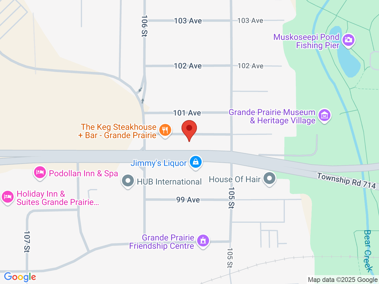 Street map for Canadian Greens, 10518 100 Avenue, Grande Prairie AB