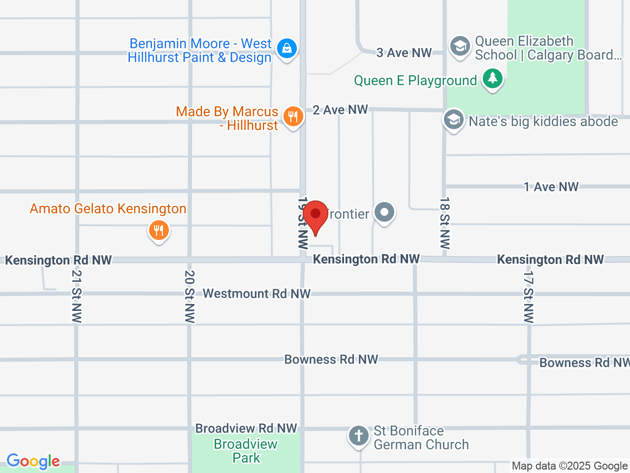 Street map for Can-Can Club, 1990 Kensington Road NW, Calgary AB