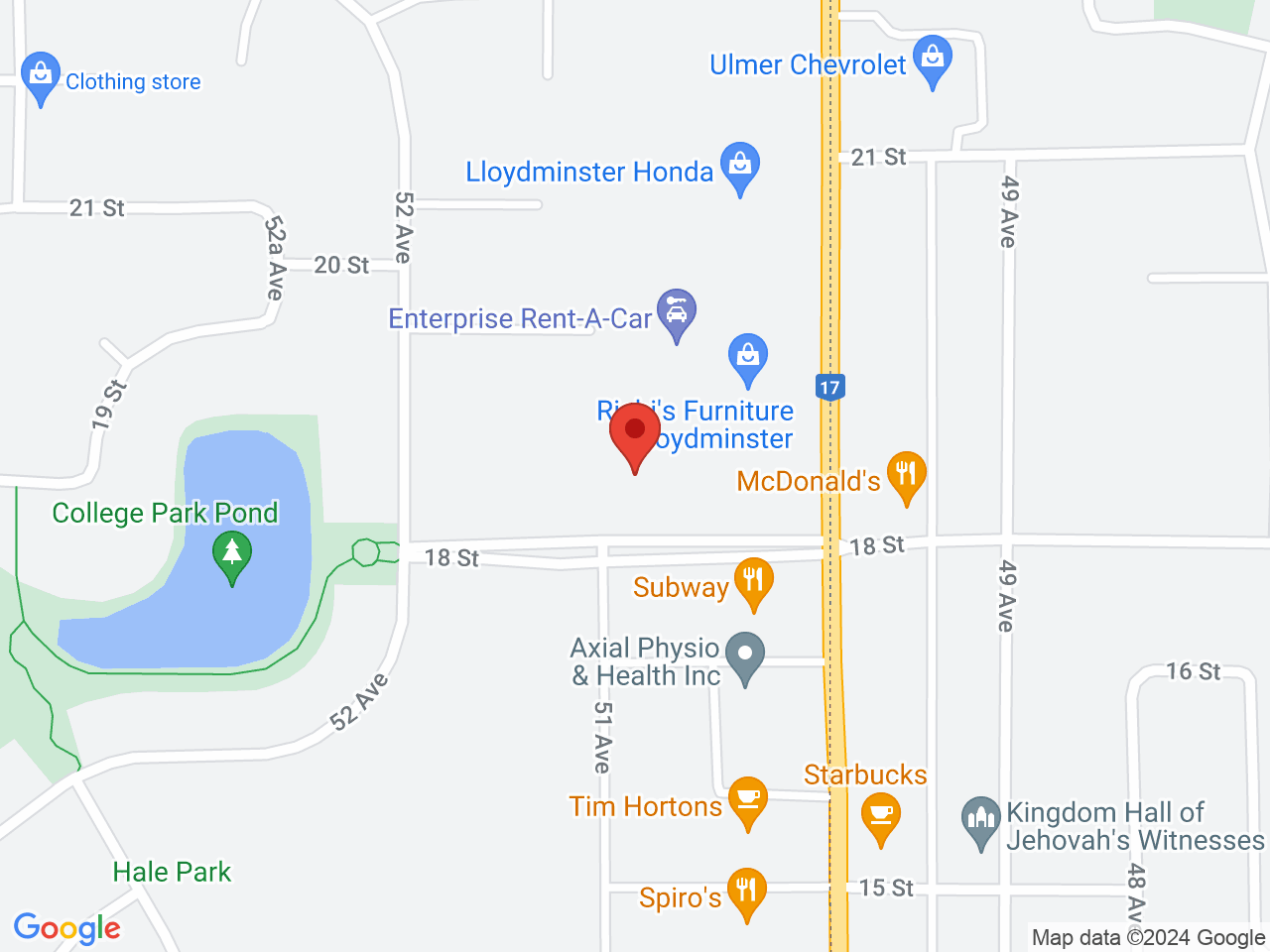 Street map for Cannabis Factory, 101B-5006 18 Street, Lloydminster AB