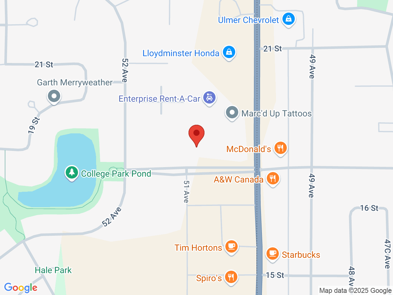 Street map for Cannabis Factory, 101B-5006 18 Street, Lloydminster AB