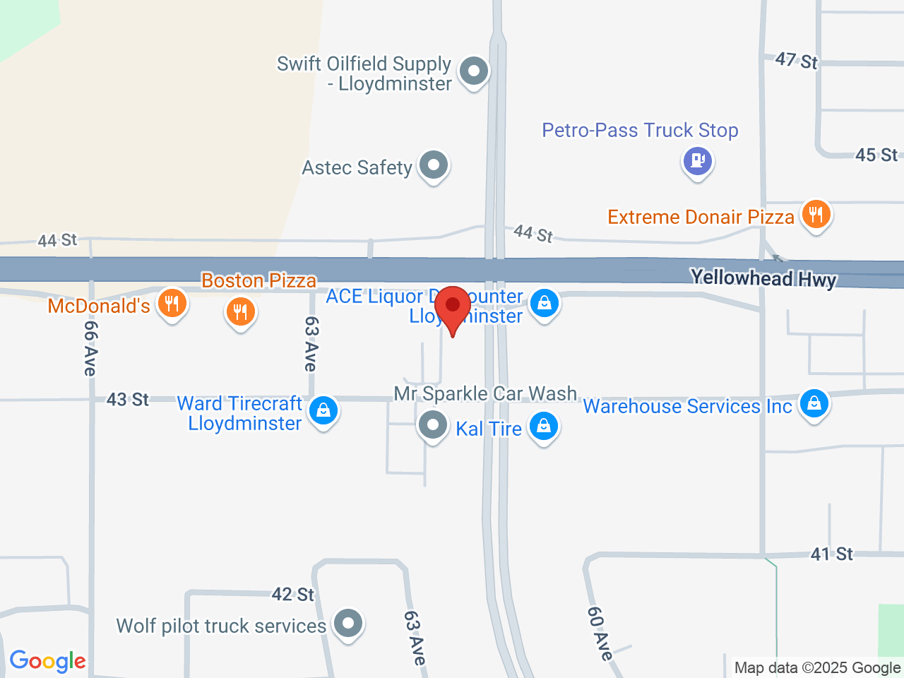 Street map for Cannabis Factory, 6207 44 Street, Lloydminster AB