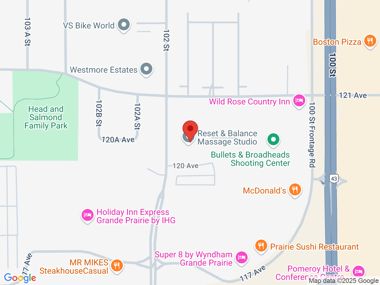 Street map for Delta 9 Cannabis Store, 106-10126 120 Avenue, Grande Prairie AB