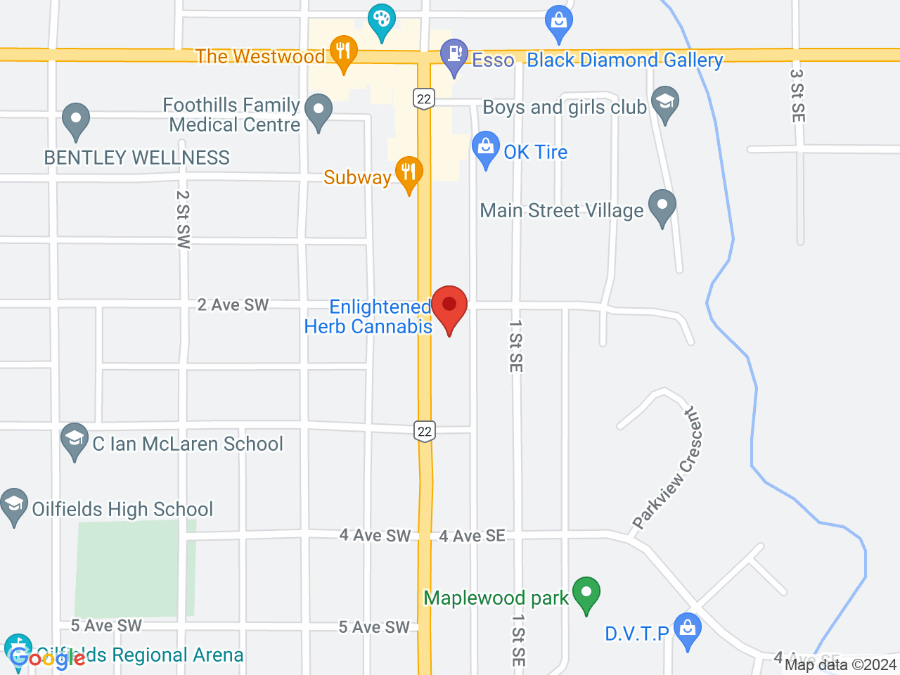 Street map for Enlightened Herb Cannabis, 306 Government Road, Black Diamond AB