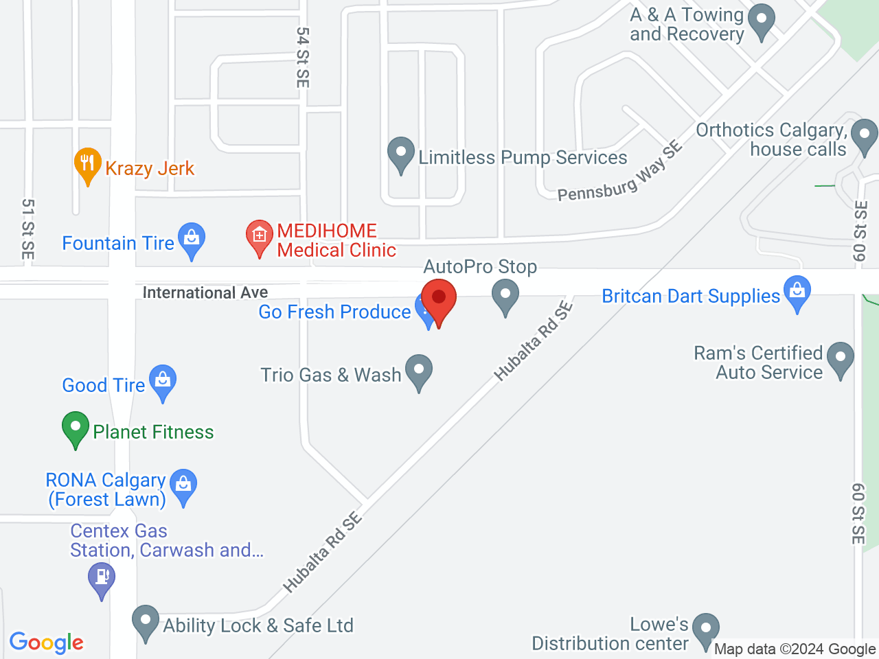 Street map for Gramsterdam, 235-5701 17 Avenue SE, Calgary AB