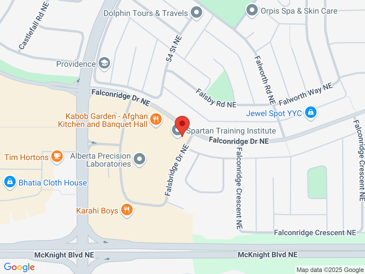 Street map for Gramsterdam, 5700 Falsbridge Dr NE, Calgary AB