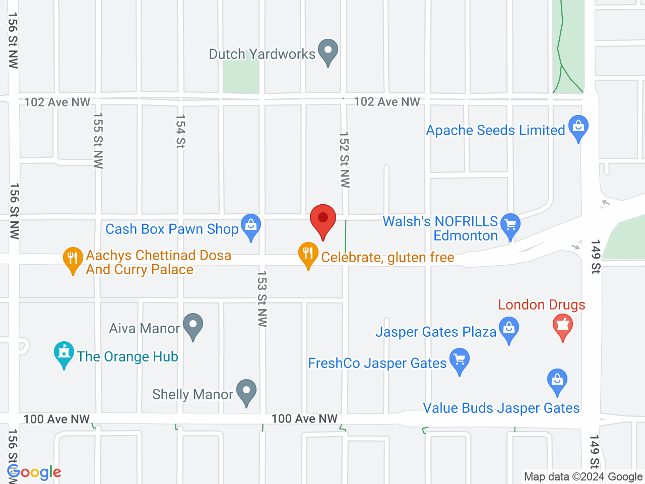 Street map for Green Leaf, 15210 Stony Plain Road NW, Edmonton AB