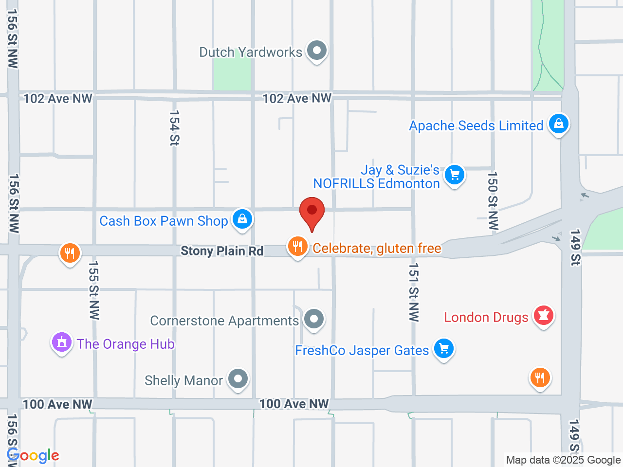 Street map for Green Leaf, 15210 Stony Plain Road NW, Edmonton AB