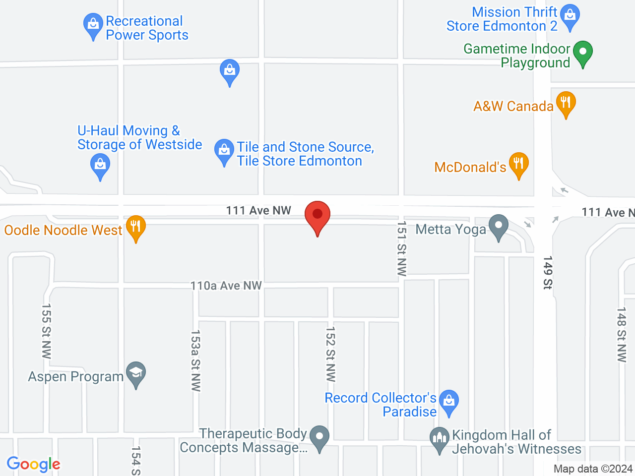Street map for Lucid Cannabis Edmonton, B-15211 111 Avenue NW, Edmonton AB