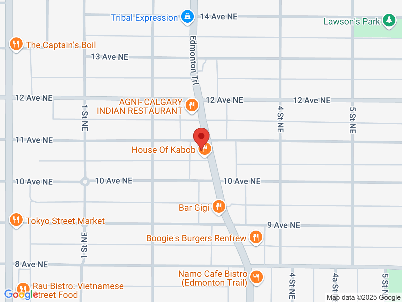 Street map for Mount Kushmore, 329 11 Avenue NE, Calgary AB