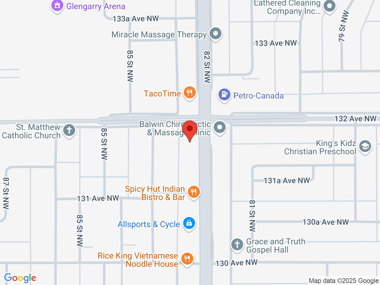 Street map for Mountain Standard Cannabis, 13124 82 Street NW, Edmonton AB