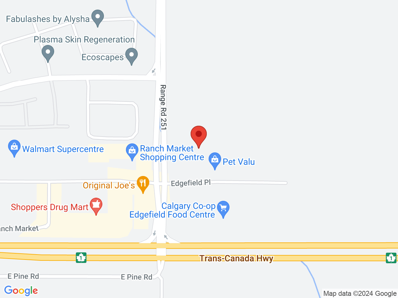Street map for Original Goods Cannabis, 235 Edgefield Place, Strathmore AB