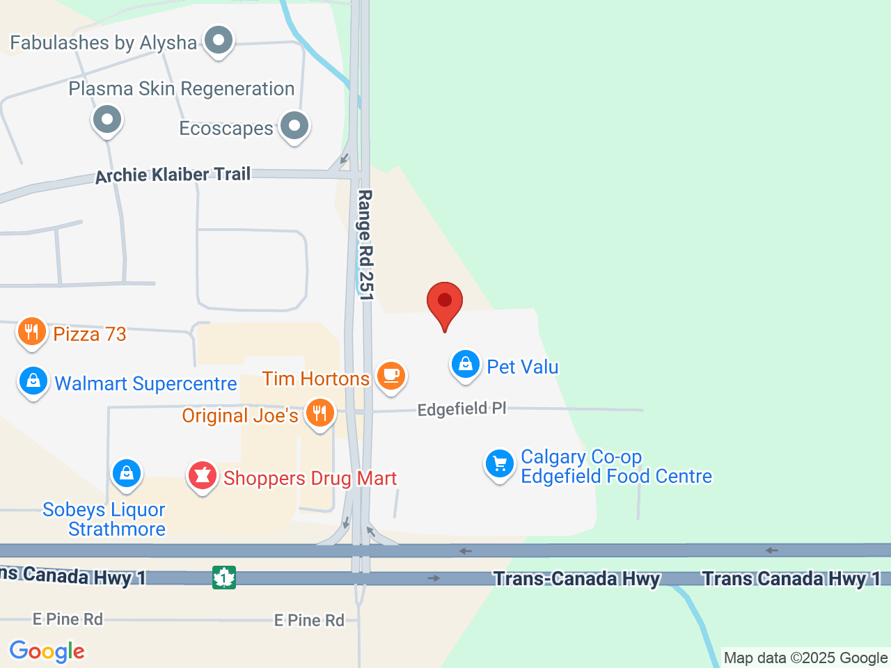 Street map for Original Goods Cannabis, 235 Edgefield Place, Strathmore AB