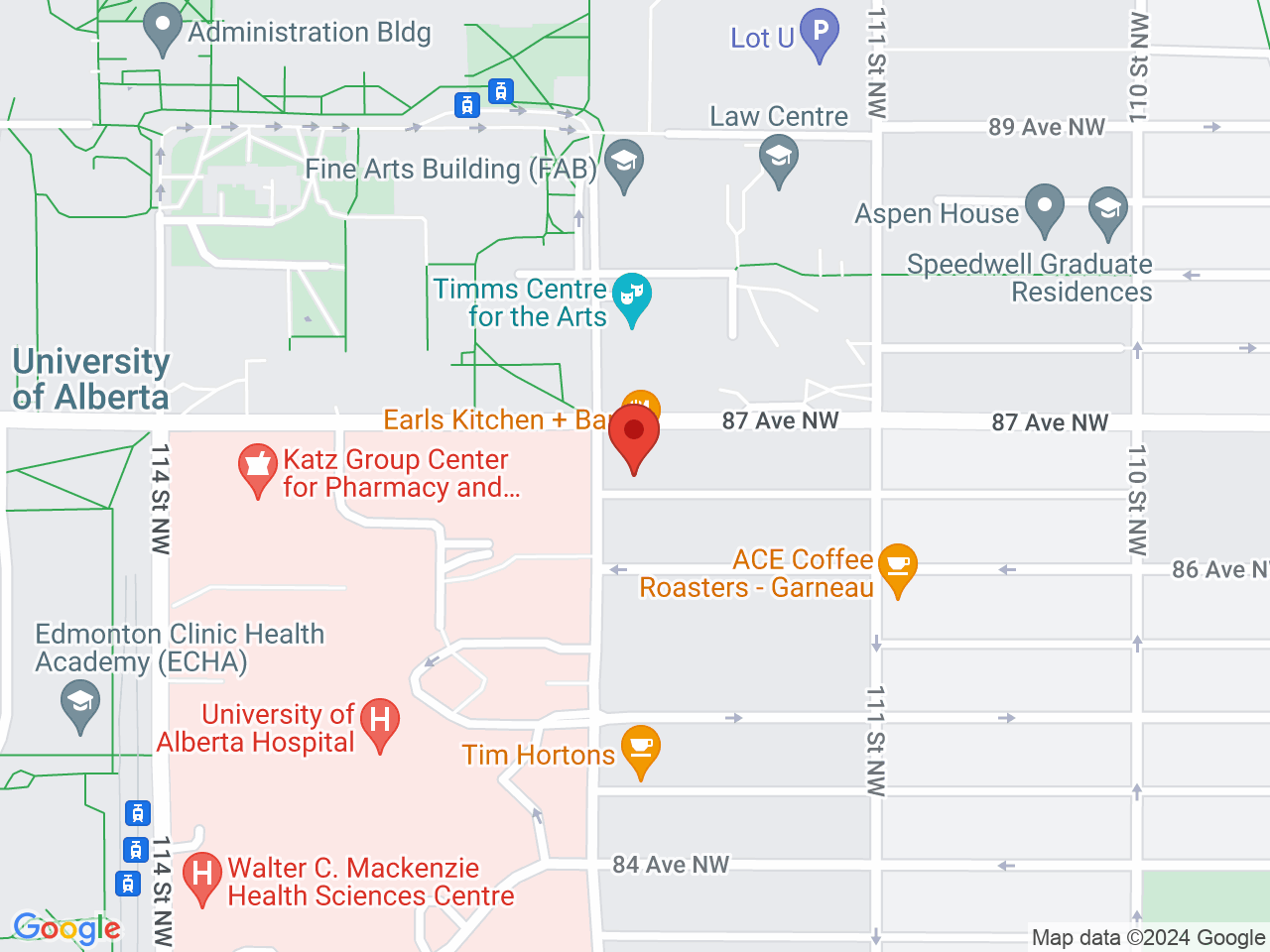 Street map for Prairie Records, 102-8623 112 St NW, Edmonton AB