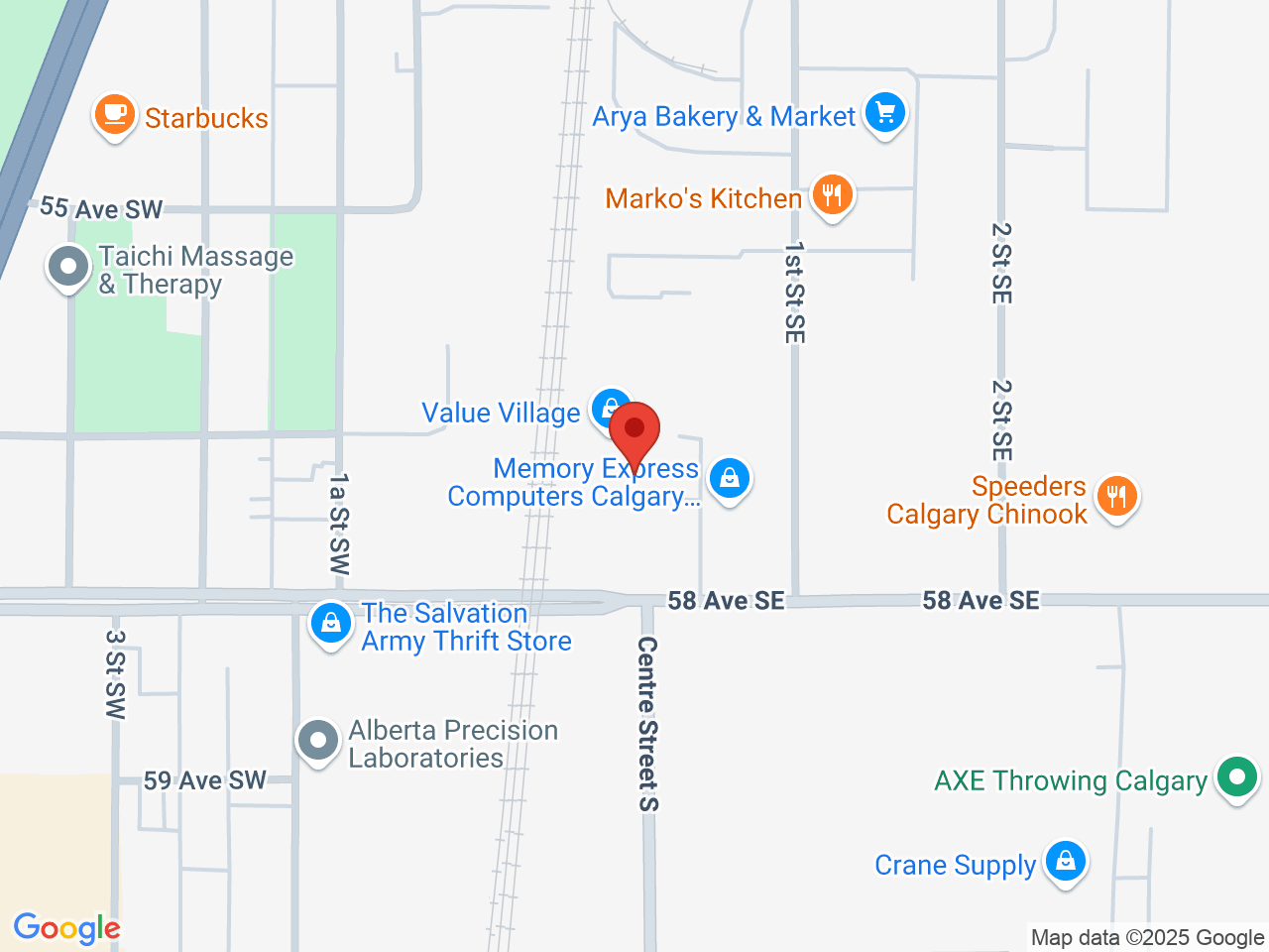 Street map for SPDR Cannabis, 140-104 58 Avenue SE, Calgary AB