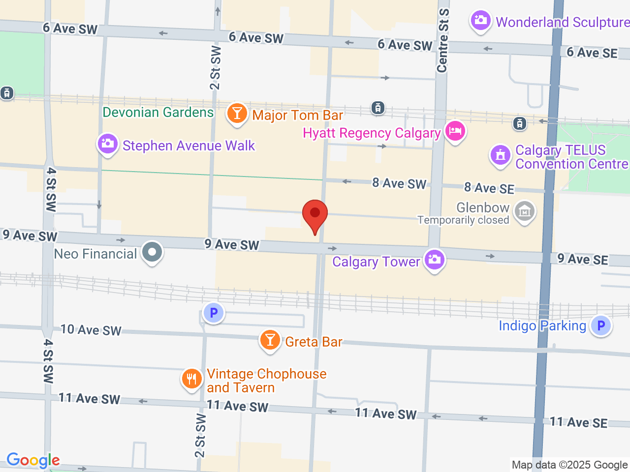 Street map for Superblend Cannabis Grain Exchange, 817 1 Street SW, Calgary AB