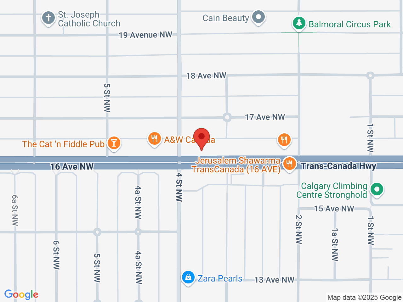 Street map for FOUR20 Mount Pleasant, 418 16 Avenue NW, Calgary AB