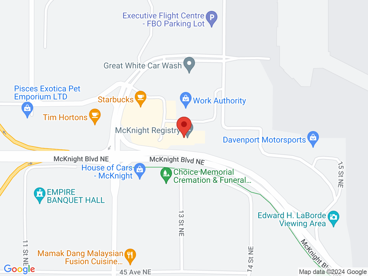 Street map for FOUR20 Aviation Plaza, 122-425 Aviation Rd NE, Calgary AB