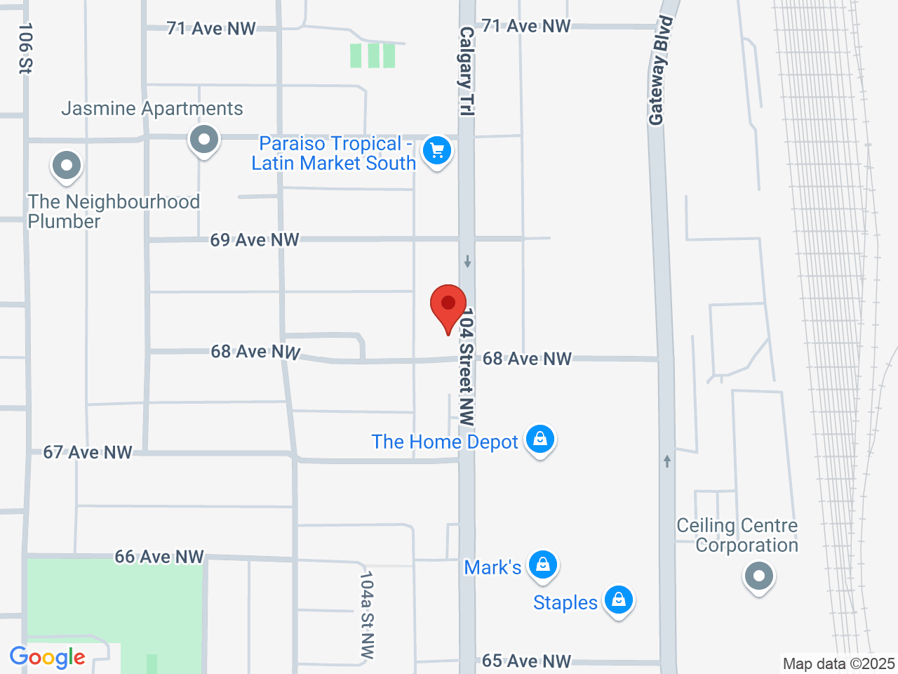 Street map for Pop's Cannabis Co., 10404 68 Ave NW, Edmonton AB