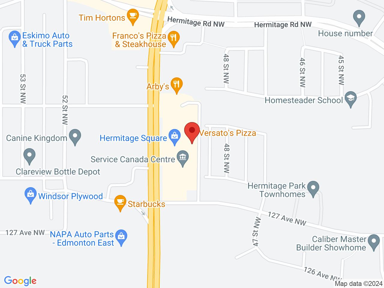 Street map for Uncle Sam's Cannabis, 12751 50 St NW, Edmonton AB