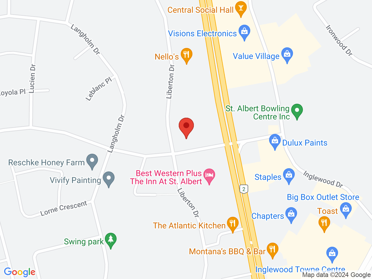 Street map for Uncle Sam's Cannabis, 106-506 St Albert Trail, St Albert AB