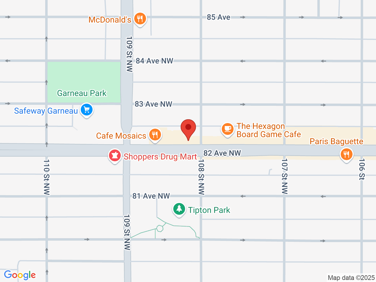 Street map for FOUR20, 10806 82 Ave NW, Edmonton AB