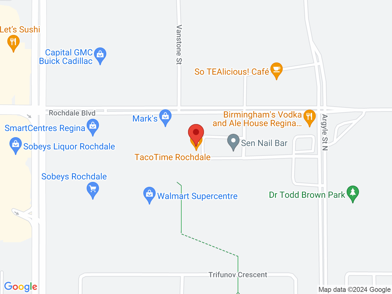Street map for Farmer Jane Cannabis Co., D-3881 Rochdale Blvd, Regina SK