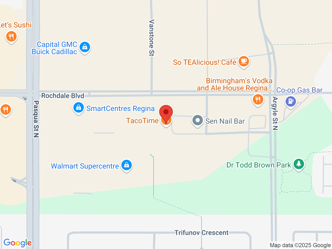 Street map for Farmer Jane Cannabis Co., D-3881 Rochdale Blvd, Regina SK