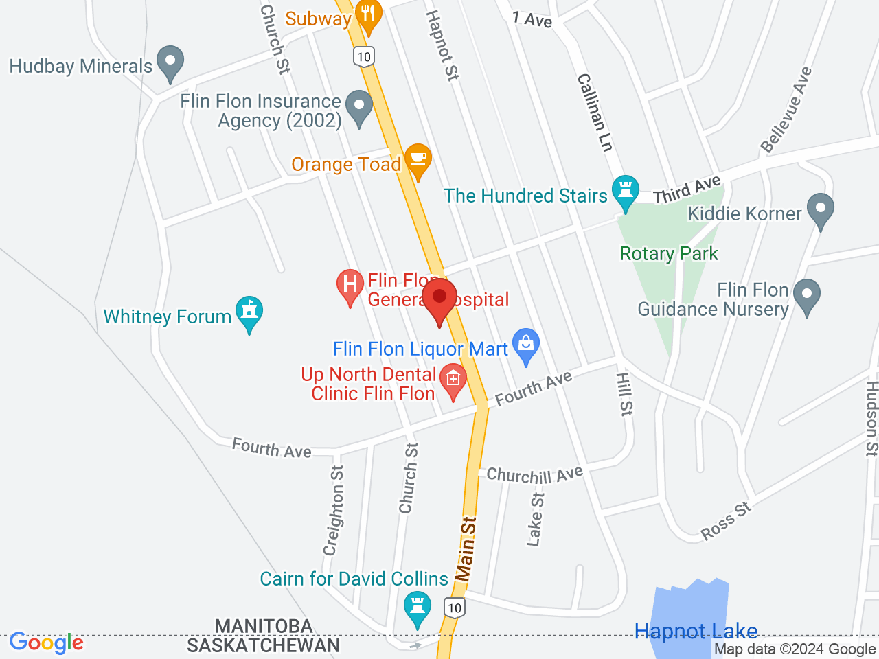 Street map for Payson's Joint, 46 Main Street, Flin Flon MB